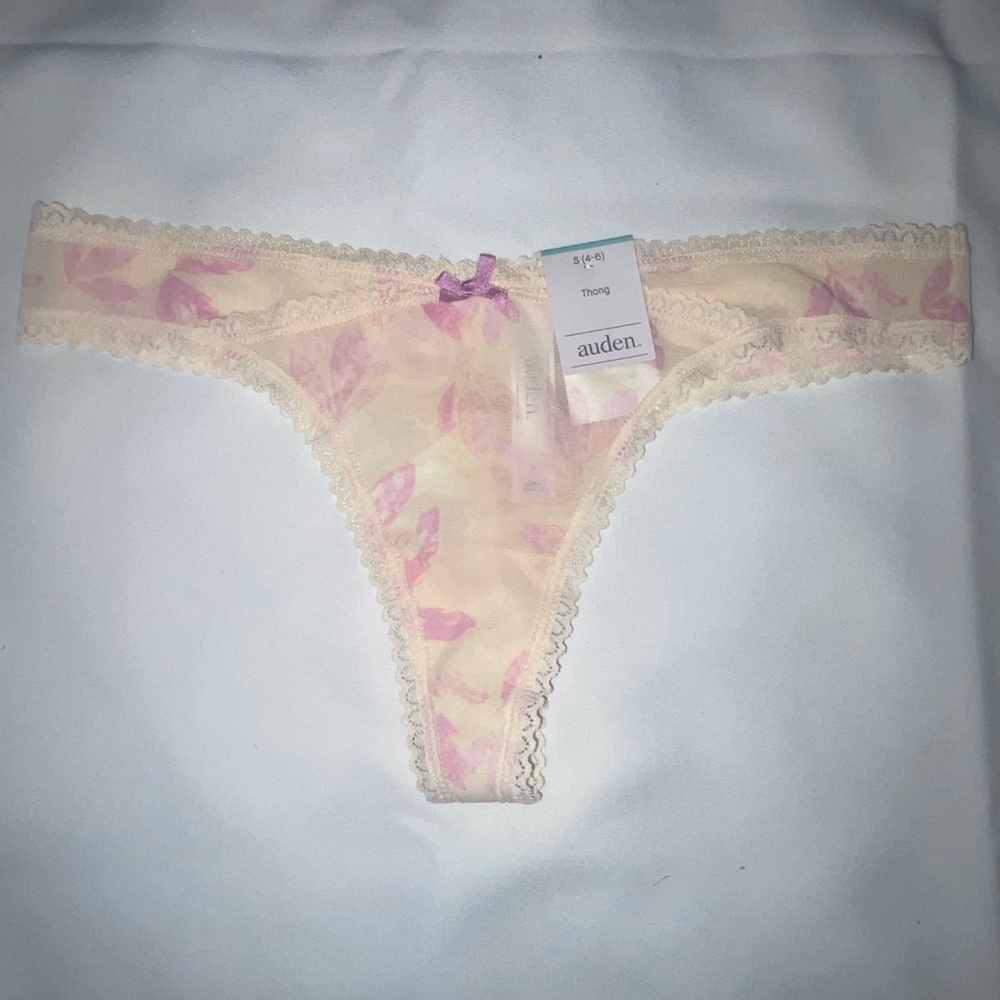 Auden Cream and Pink Thong